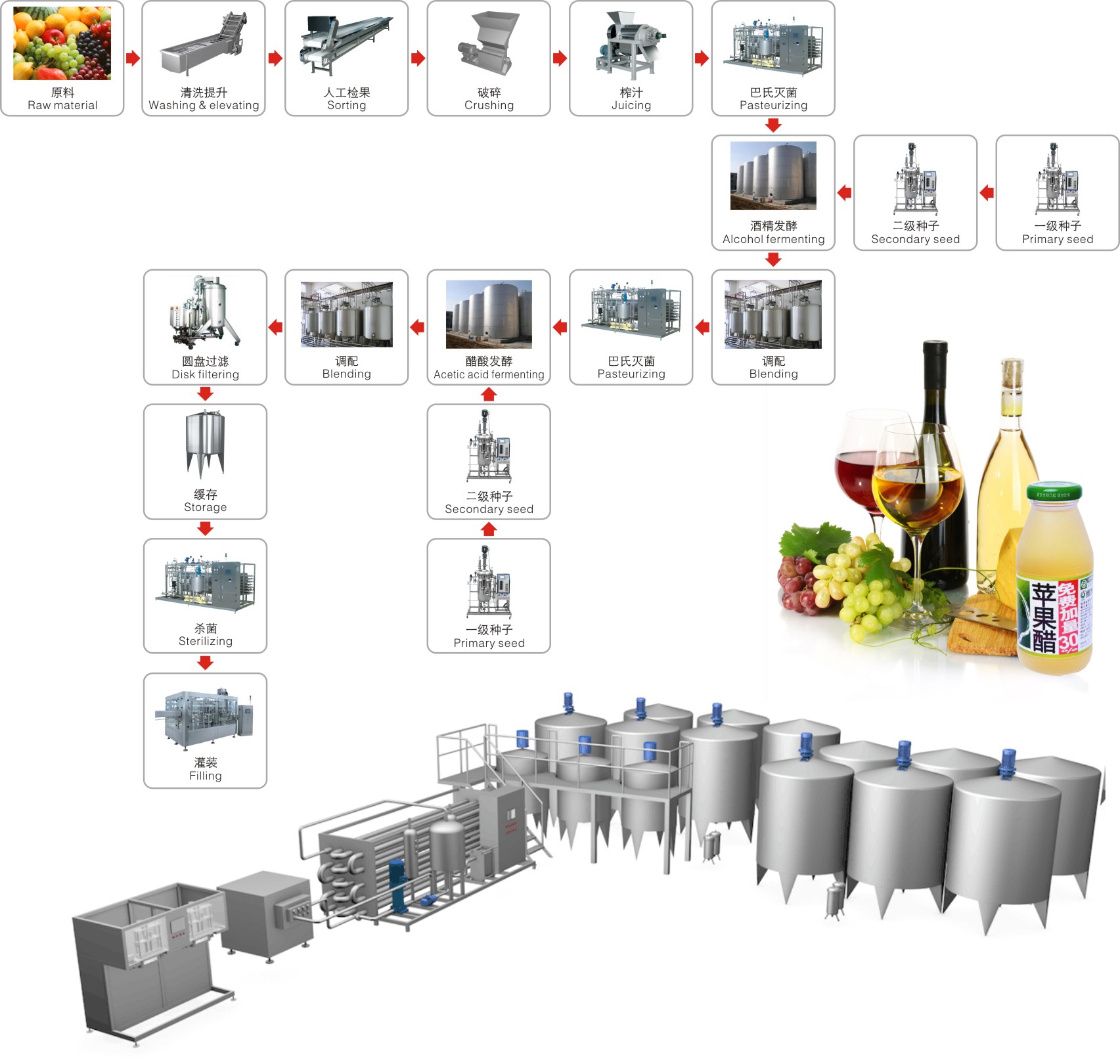 Fruit and wine vinegar processing